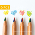 Andstal Marco 4 Colors In 1 Color Pencils Set Kids 6pcs/Box Rainbow Drawing Lápiz de color natural para niños Dibujo